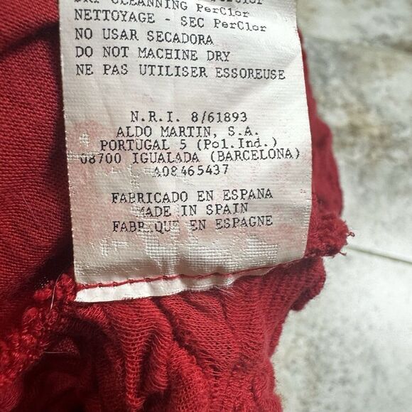 Cap Juluca Aldo Martins Top Womens 12 Red Casual Ruffled Ruched Long Sleeve - Picture 9 of 9